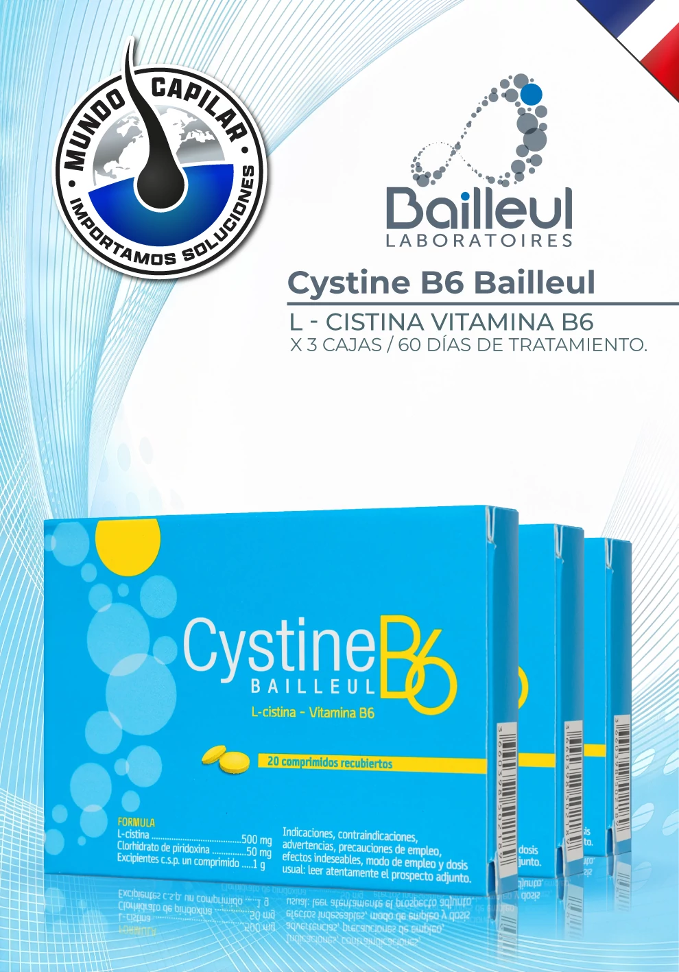 Cystine B6 – Bailleul - 3 cajas