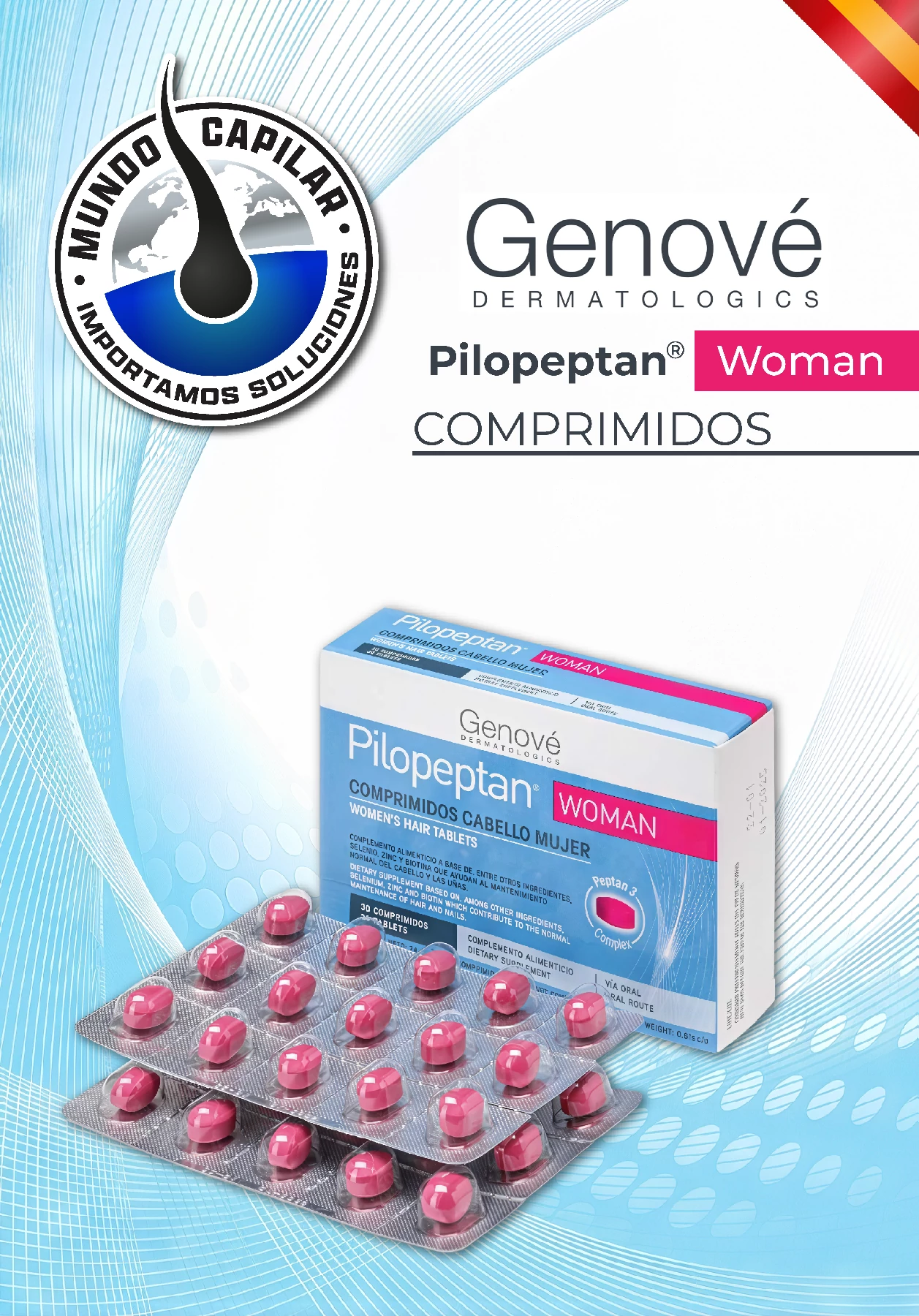 Pilopeptan Woman omprimidos – Complemento alimenticio anticaída para mujeres