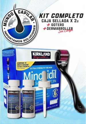 Minoxidil Kirkland 5% – 2 meses de tratamiento (Kit 2 frascos + pipeta)